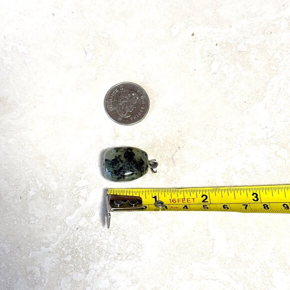 2/$20, Genuine Green Prehnite Pendant, Large Natural Tumbled Gemstone Pendant - Picture 11 of 13